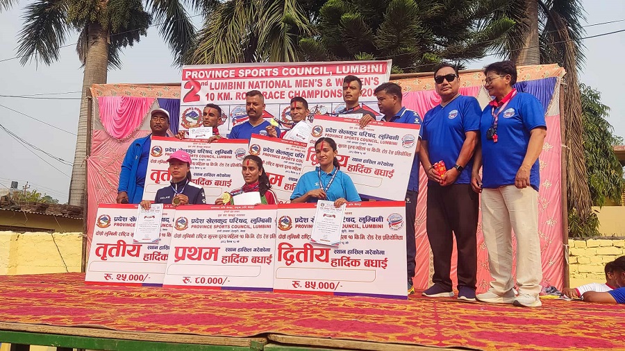  लुम्बिनी रोड रेस प्रतियोगितामा नेपाली सेनाका खड्का र न्यौपाने विजयी