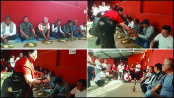 तानसेनमा नेवारी संस्कृति संरक्षण गर्दै बरजु गुठी : लस्करै बसेर ‘नेवारी मौलिक भोज’