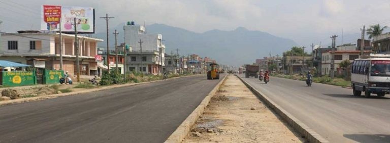 भैरहवा–लुम्बिनी–तौलिहवा सडक निर्माणको काम ६५ प्रतिशत सकियो