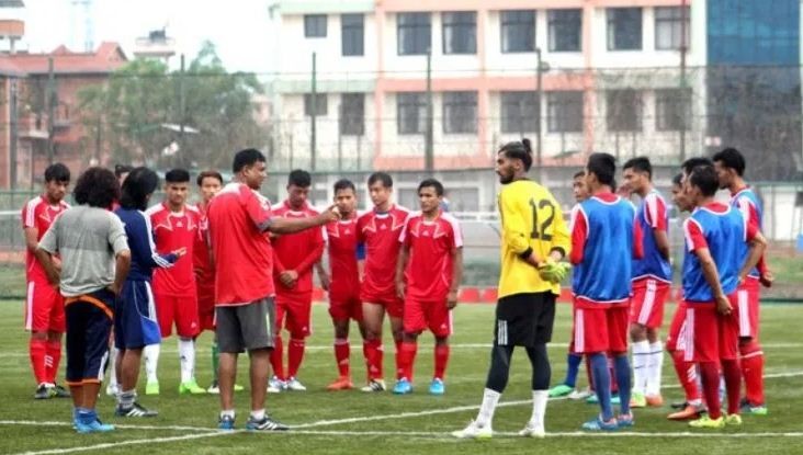 नौ महिनापछि नेपाली फुटबल टोली बन्द प्रशिक्षणमा
