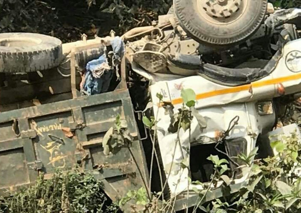 पाल्पाको माथागढीमा टिपर दुर्घटना हुँदा चालकको मृत्यु