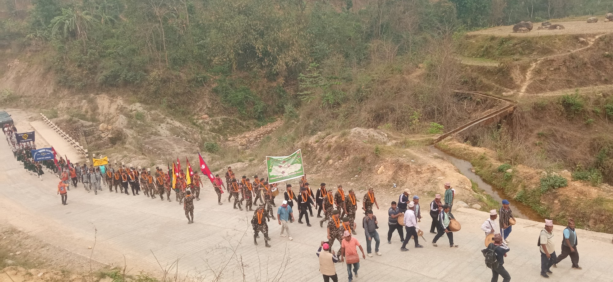 गोरखा–जितगढी पदयात्राका क्रममा सेनाको टोली पाल्पामा