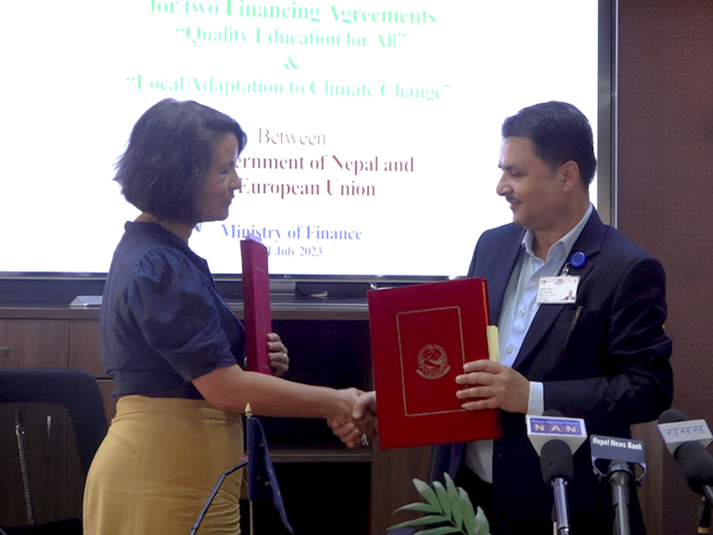 नेपाल र इयुबीच रु साढे १० अर्बको अनुदान सम्झौता