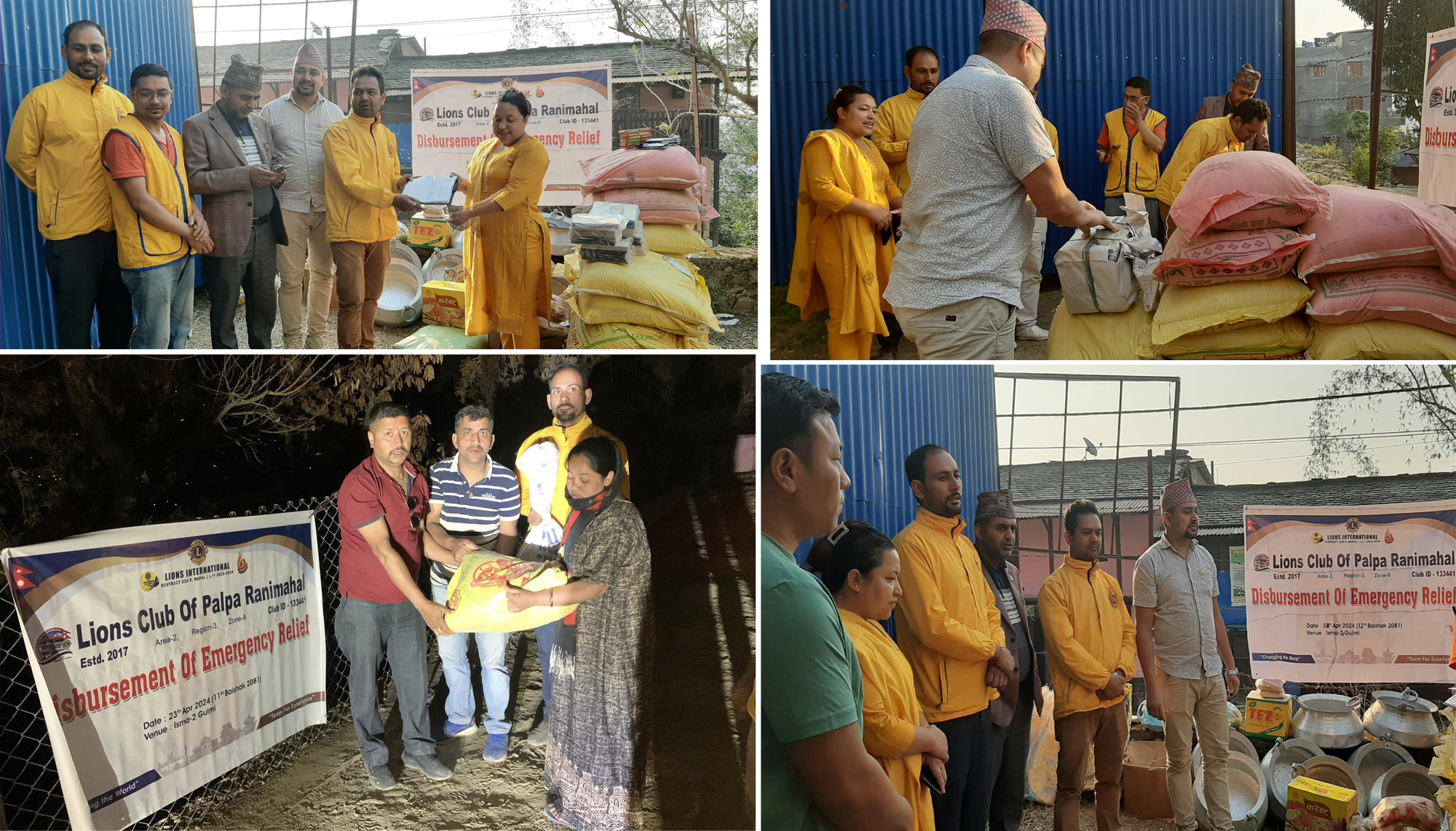 आगलागी पीडितलाई राहत लिएर इस्मा पुग्यो पाल्पा रानीमहल लायन्स