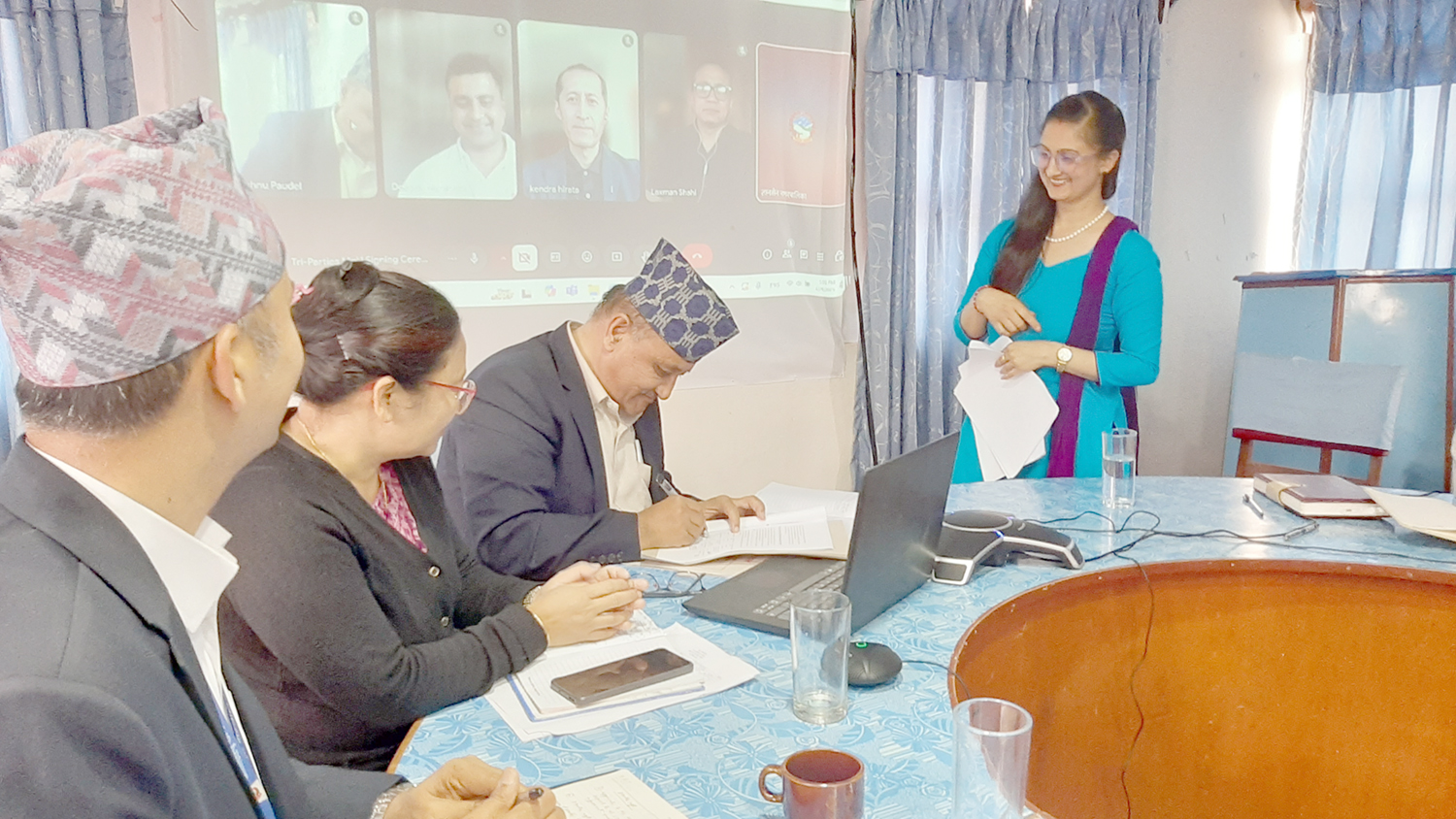 तानसेनमा ‘विद्यालमा आधारित विपद् जोखिम न्यूनिकरण स्रोत केन्द्र’ सञ्चालनका लागि त्रिपक्षीय सम्झौता