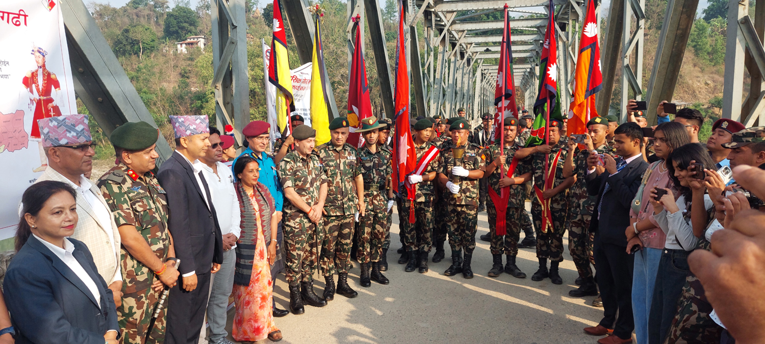 सेनाको गोरखा–जितगढी पदयात्री टोली पाल्पा आइपुग्यो
