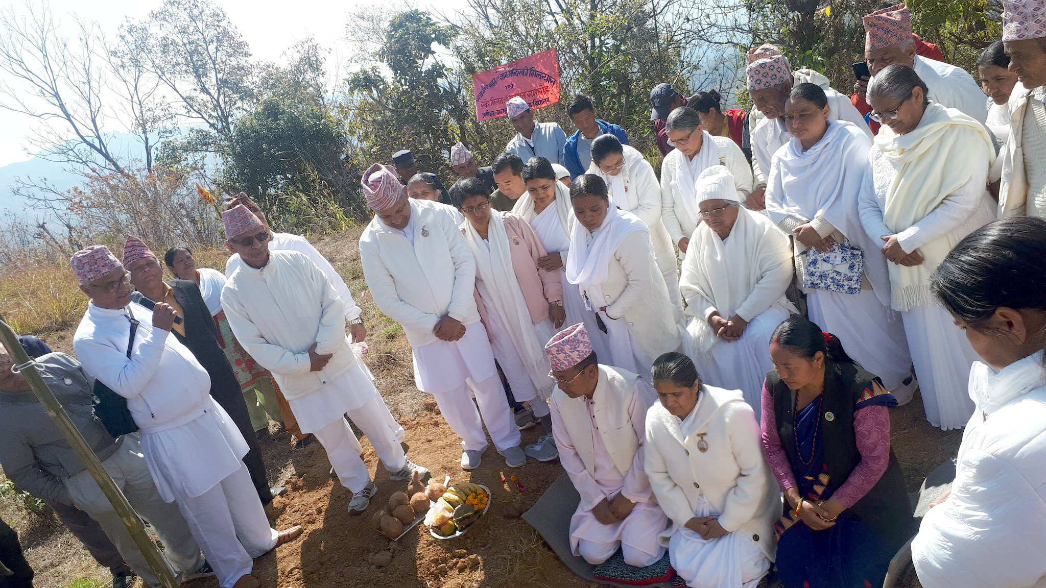 चिर्तुङ्गधारामा ओम शान्ति ज्ञान मन्दिरको शिलान्यास