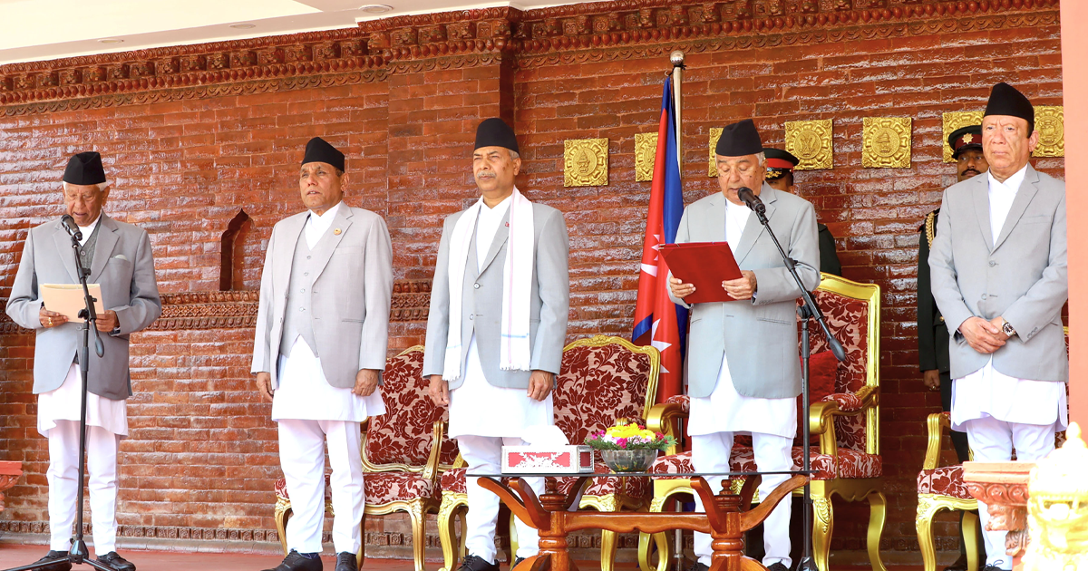 राष्ट्रपति पौडेलद्वारा प्रतिनिधिसभाका ज्येष्ठ सदस्य केसीलाई शपथ