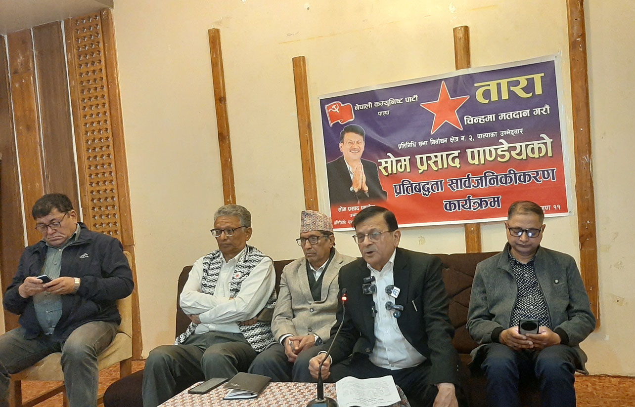 सोम प्रसाद पाण्डेयले पाल्पा –२ का लागि सार्वजनिक गरे  २५ बुँदे प्रतिबद्धता पत्र